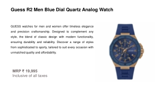 Guess R2 Men Blue Dial Quartz Analog Watch