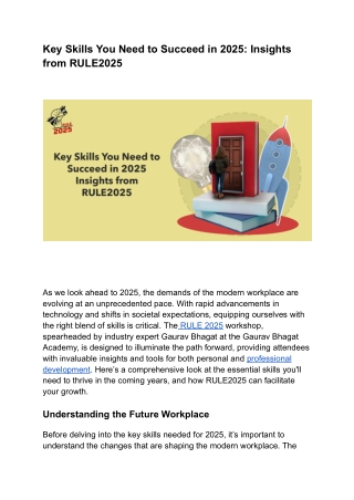 Key Skills You Need to Succeed in 2025_ Insights from RULE2025