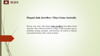 Elegant Jade Jewellery  Mays Gems Australia