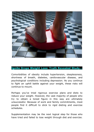 ignite drops weight loss truth revealed study