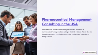 Pharmaceutical Management Consulting in the USA