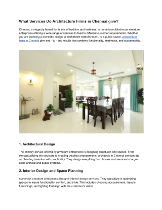 what services do architecture firms in chennai