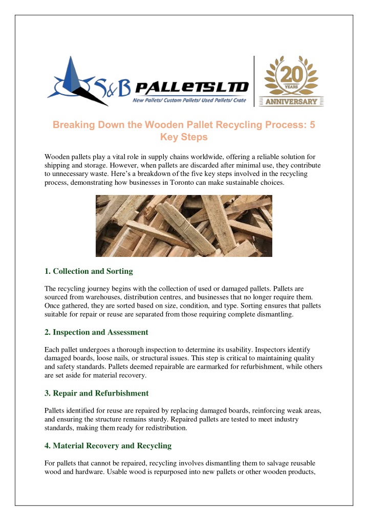 breaking down the wooden pallet recycling process