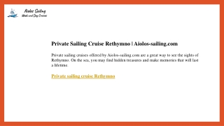 Private Sailing Cruise Rethymno  Aiolos-sailing.com