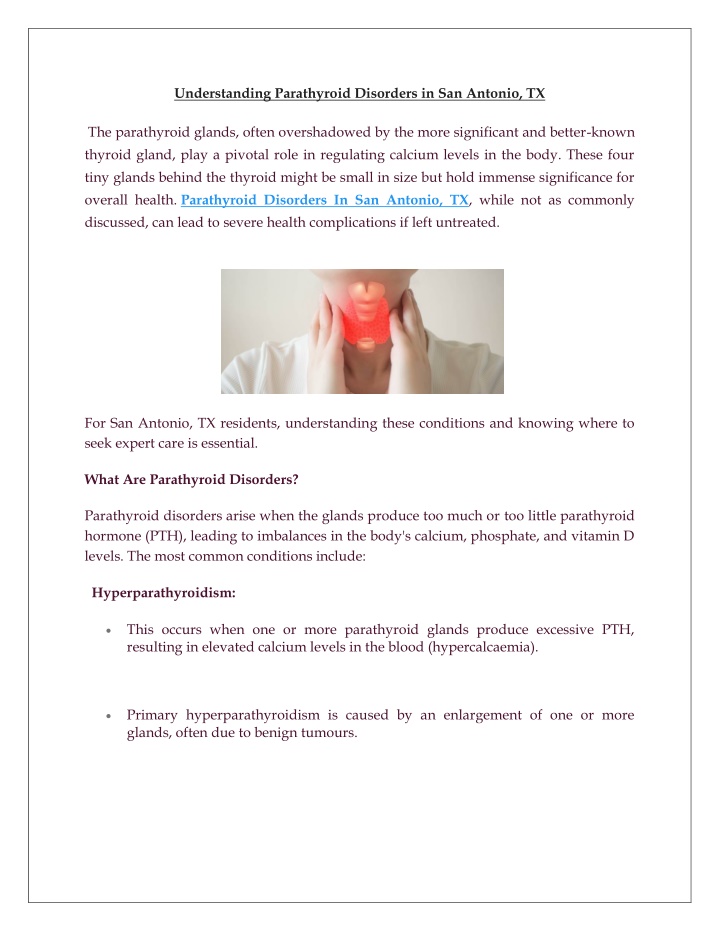 understanding parathyroid disorders