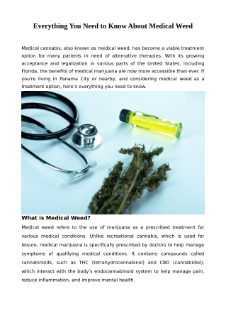 Everything You Need to Know About Medical Weed