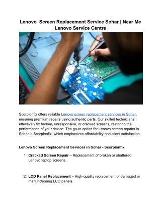 Lenovo  Screen Replacement Service Sohar _ Near Me Lenovo Service Centre