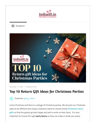 Top 10 Return Gift Ideas for Christmas Parties