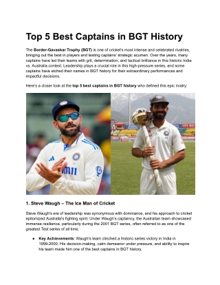 Top 5 Best Captains in BGT History