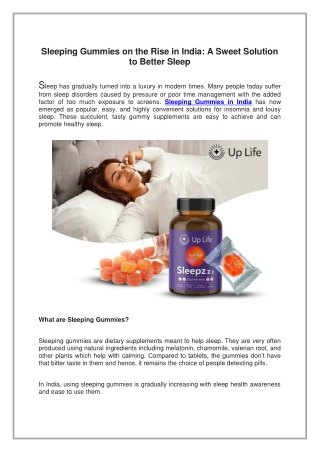 Sleeping Gummies on the Rise in India: A Sweet Solution to Better Sleep