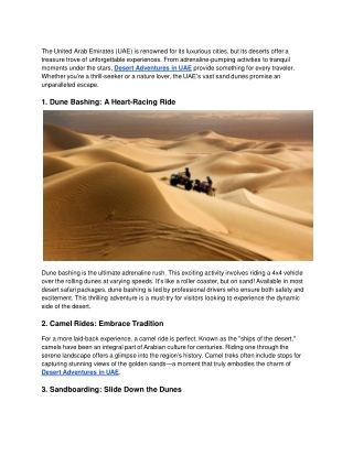 Exciting Desert Adventures in UAE