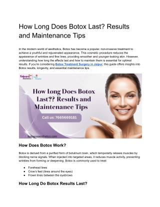 How Long Does Botox Last_ Results and Maintenance Tips