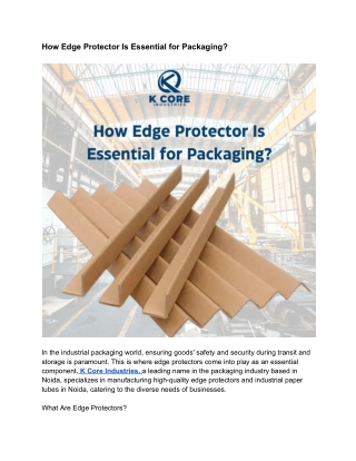 How Edge Protector Is Essential for Packaging