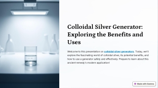 Colloidal Silver Generator