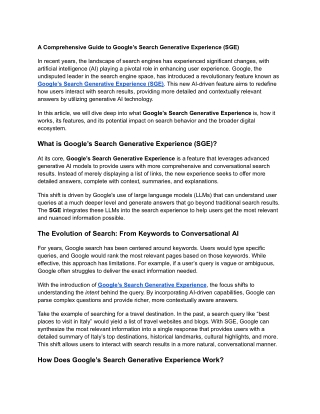 a comprehensive guide to google s search