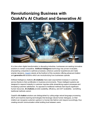 revolutionizing business with ozakai s ai chatbot