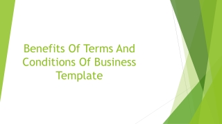 Benefits Of Terms And Conditions Of Business