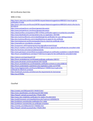 Top Backlinks for BIS Certification