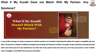 What If My Kundli Does not Match With My Partner- Any Solutions_