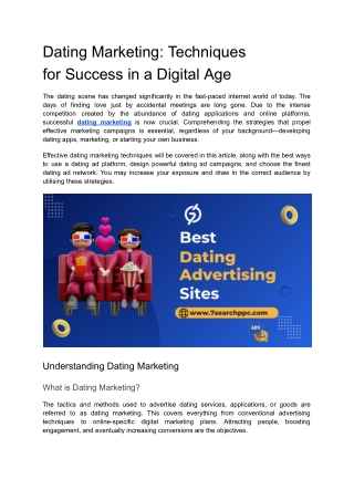 dating marketing techniques for success