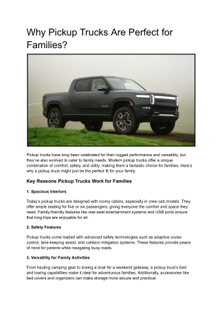 Why Pickup Trucks Are Perfect for Families?