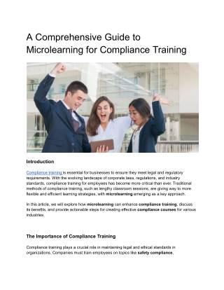 a comprehensive guide to microlearning