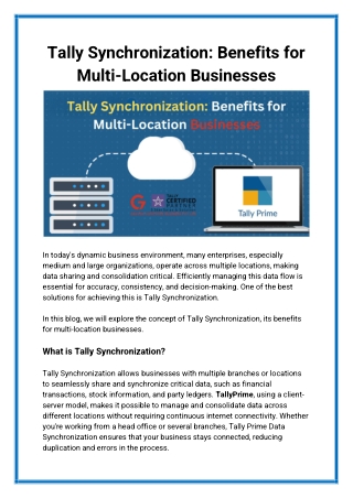 Tally Synchronization Benefits for Multi-Location Businesses