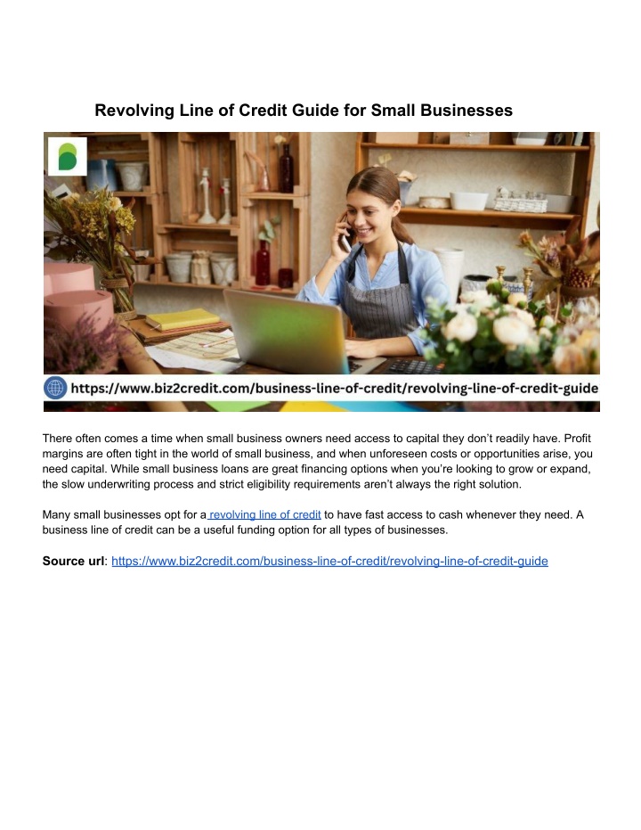 revolving line of credit guide for small