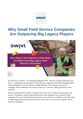 Why Small Field Service Companies Are Outpacing Big Legacy