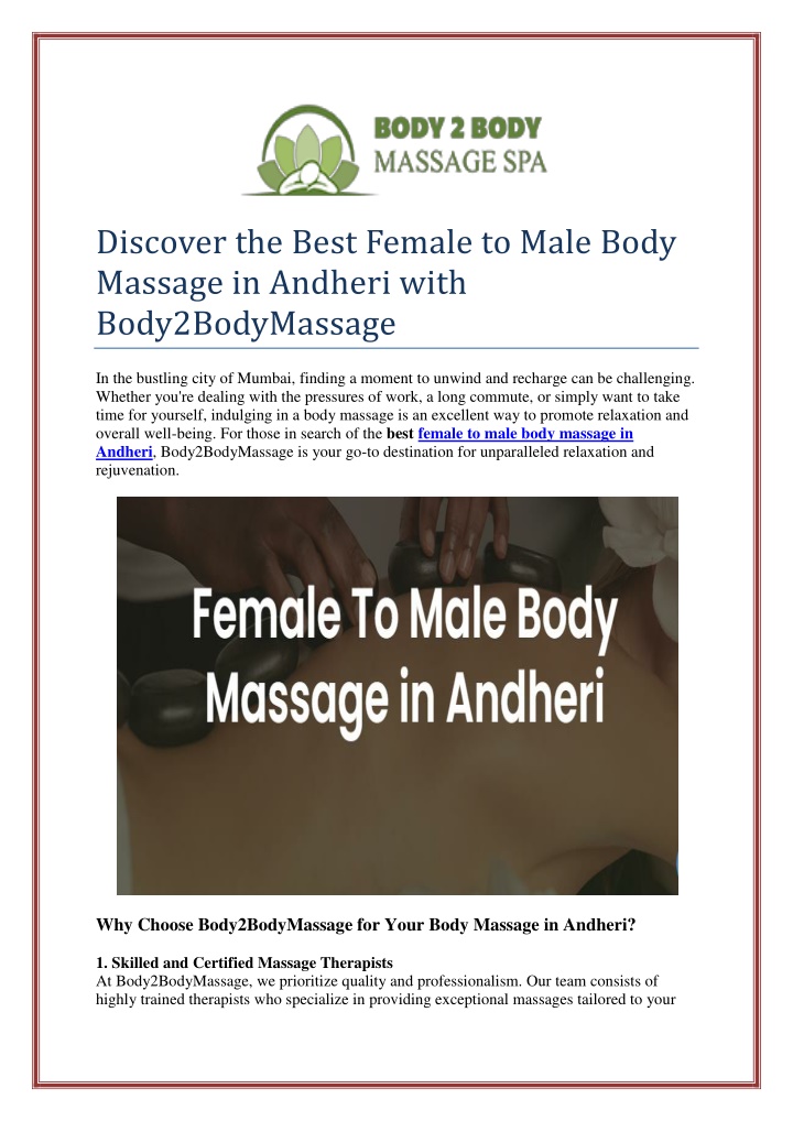 discover the best female to male body massage