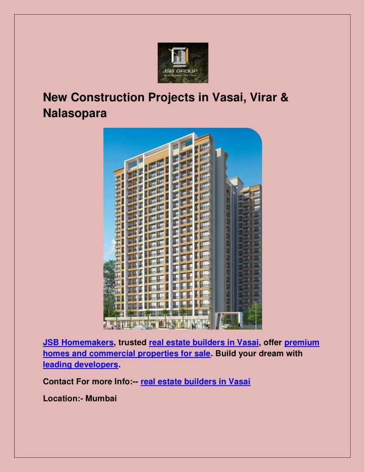 new construction projects in vasai virar