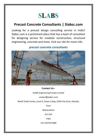 Precast Concrete Consultants  Slabsc.com