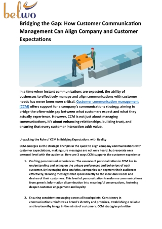 Bridging the Gap How Customer Communication Management Can Align Company and Customer Expectations