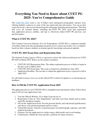 everything you need to know about cuet pg 2025