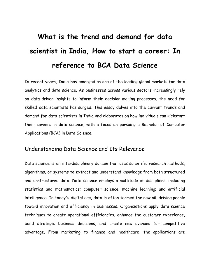 what is the trend and demand for data