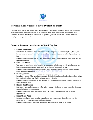 personal loan scams how to protect yourself