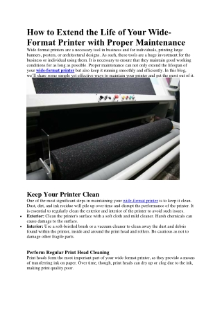 Wide-Format Printer