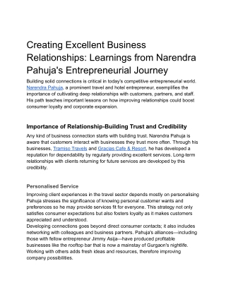 creating excellent business relationships