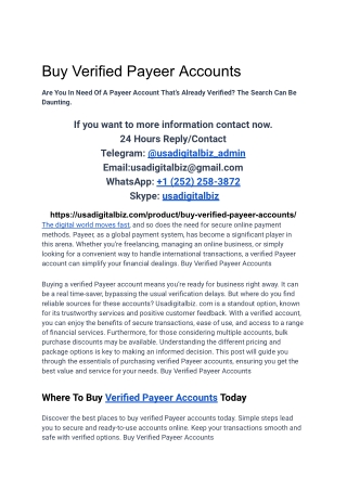 Buy Verified Payeer Accounts