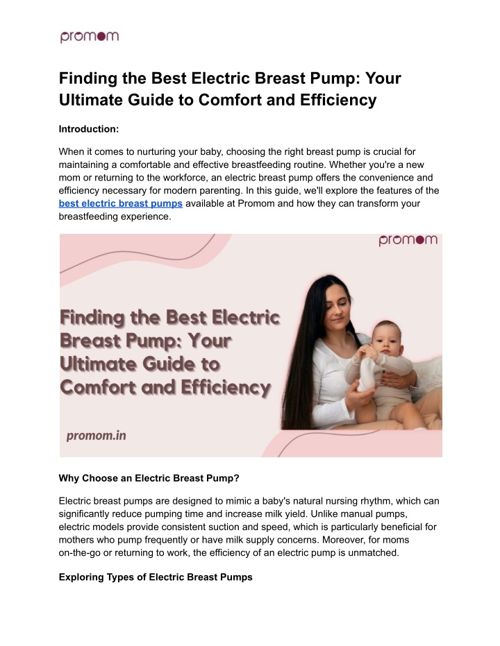 finding the best electric breast pump your