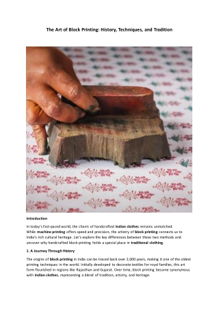 the art of block printing history techniques