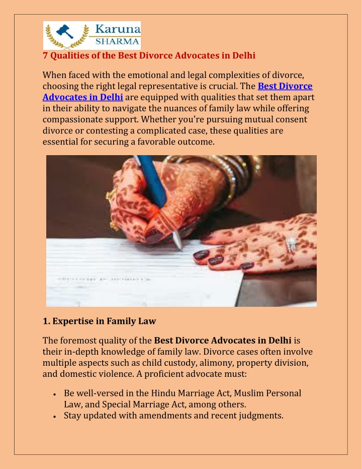 7 qualities of the best divorce advocates in delhi