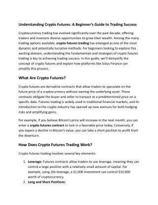 understanding crypto futures a beginner s guide