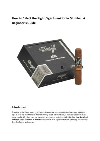 how to select the right cigar humidor in mumbai