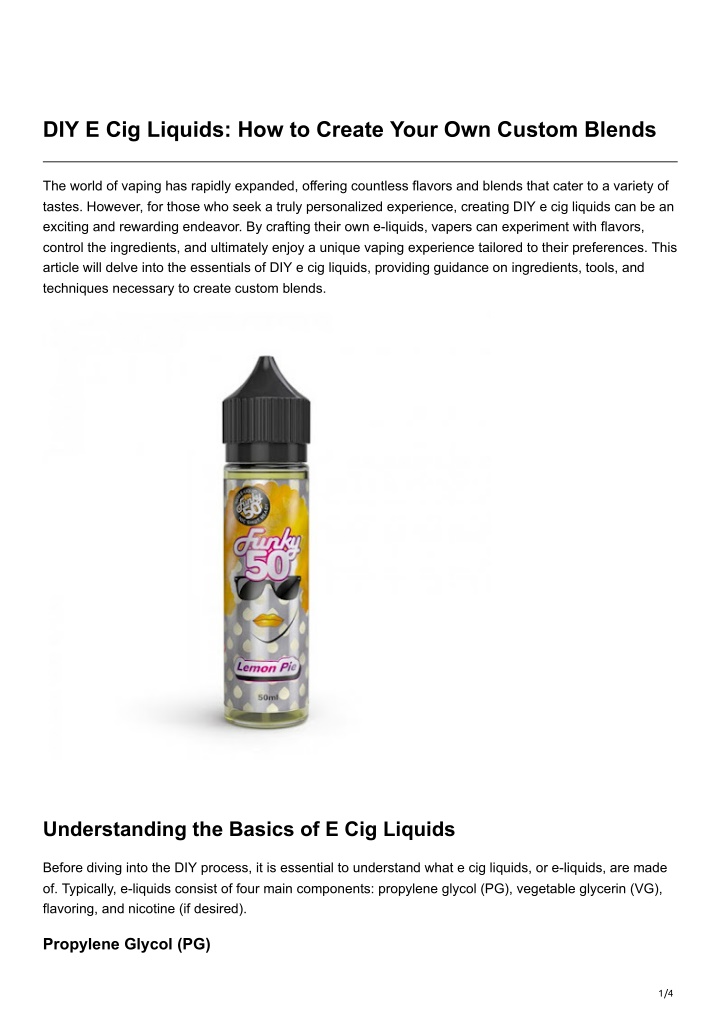 diy e cig liquids how to create your own custom