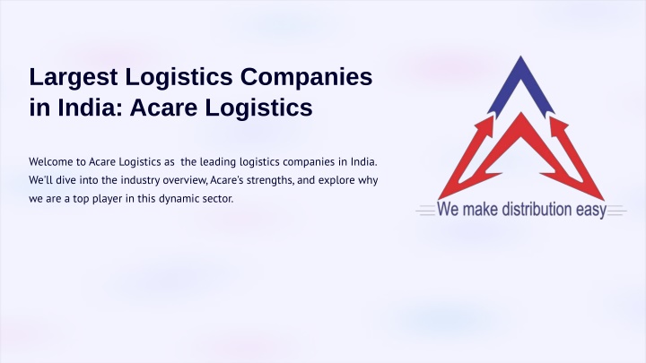 largest logistics companies in india acare