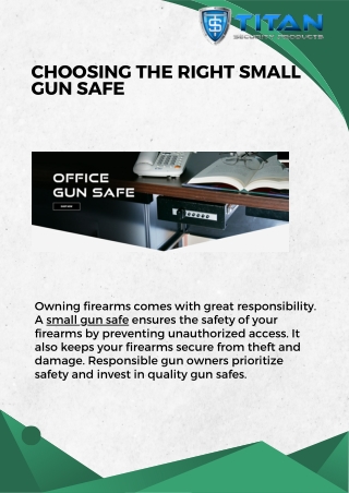 Secure Your Firearms with a Reliable Small Gun Safe