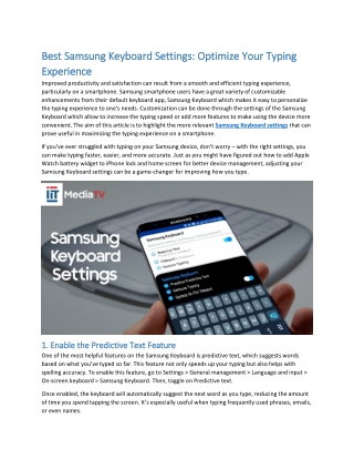 Best Samsung Keyboard Settings Optimize Your Typing Experience