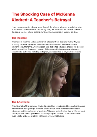 The Shocking Case of McKenna Kindred_ A Teacher's Betrayal
