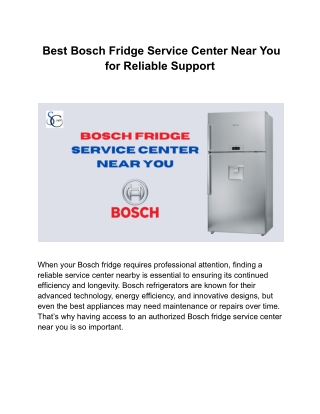 best bosch fridge service center near